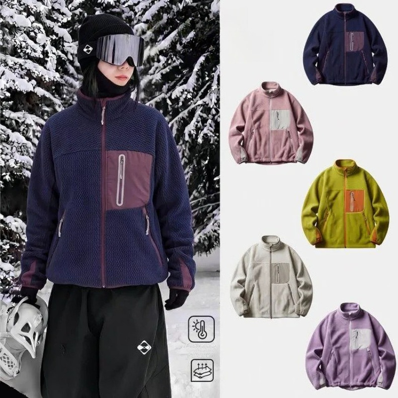 Sherpa Jacket Fleece - Унисекс осенне-зимняя флисовая куртка для активного