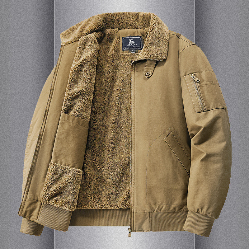 Sherpa Jacket Fleece - Мужская осенне-зимняя флисовая куртка с утеплителем