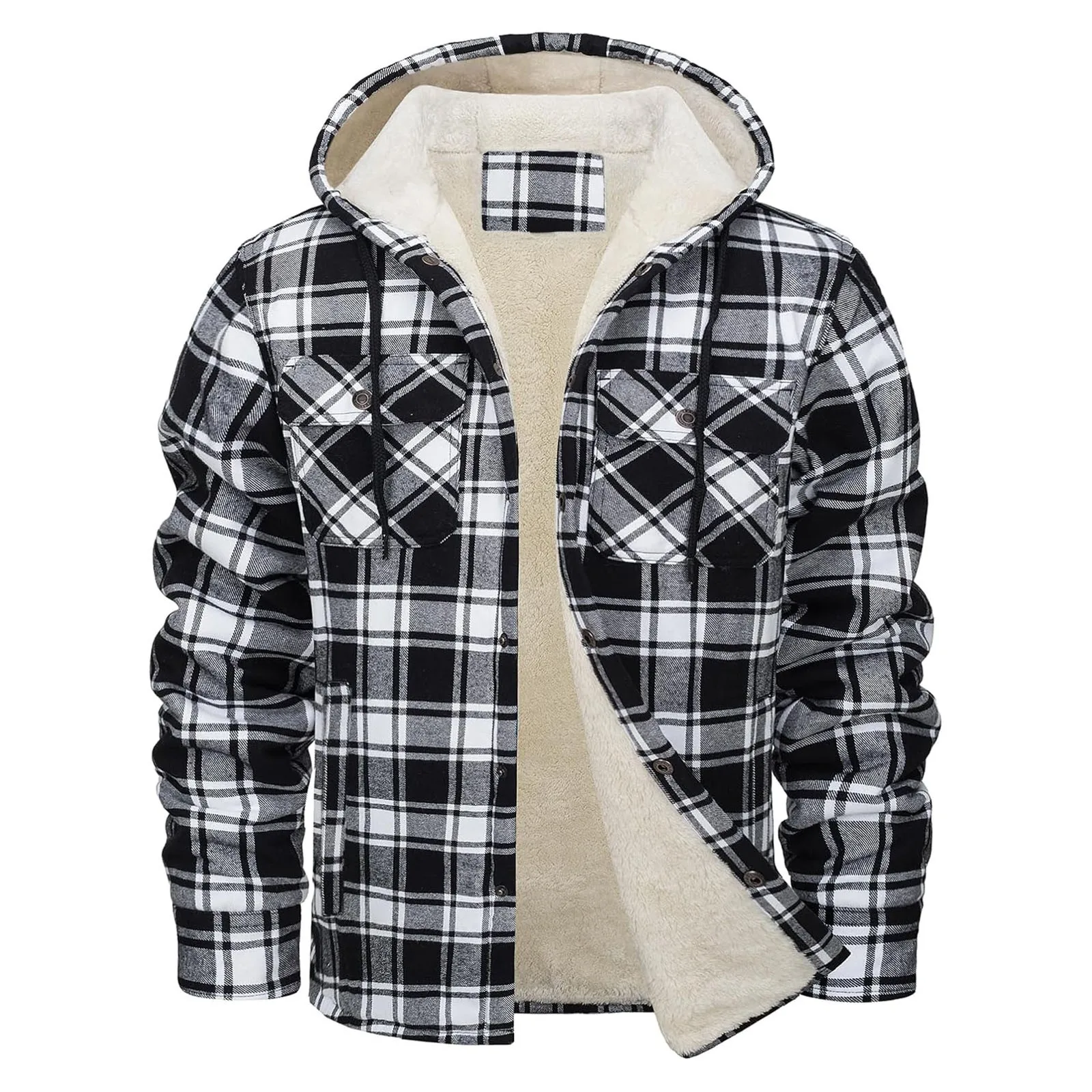 Sherpa Jacket Fleece - Толстая теплая фланелевая куртка с капюшоном,