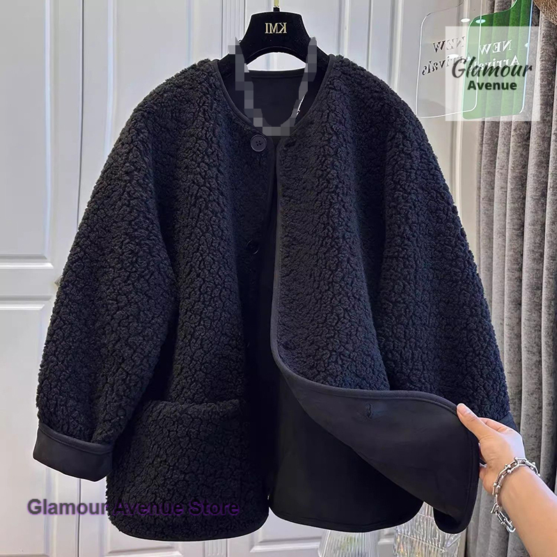 Sherpa Jacket Fleece - Женское осенне-зимнее пальто из овечьей шерсти