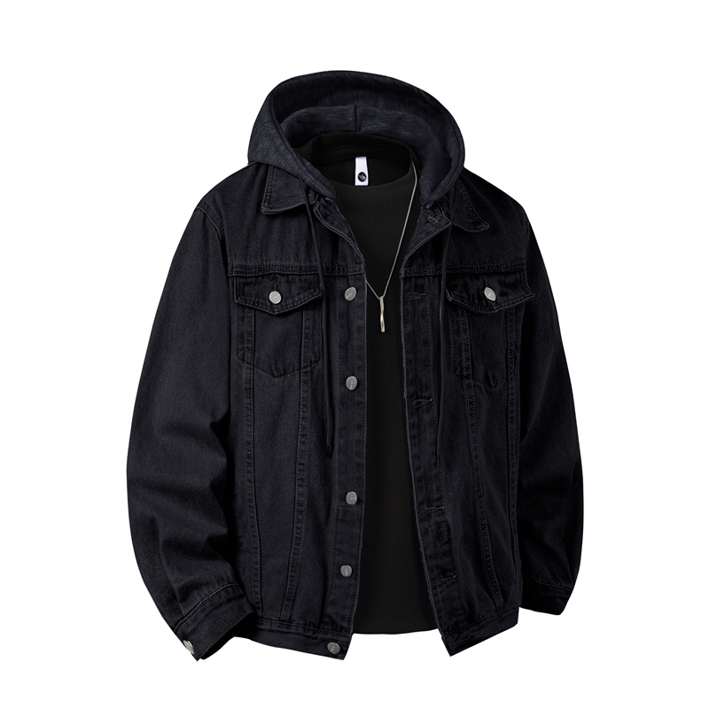 Bomber Jacket Men - Мужская джинсовая куртка с капюшоном, мужская