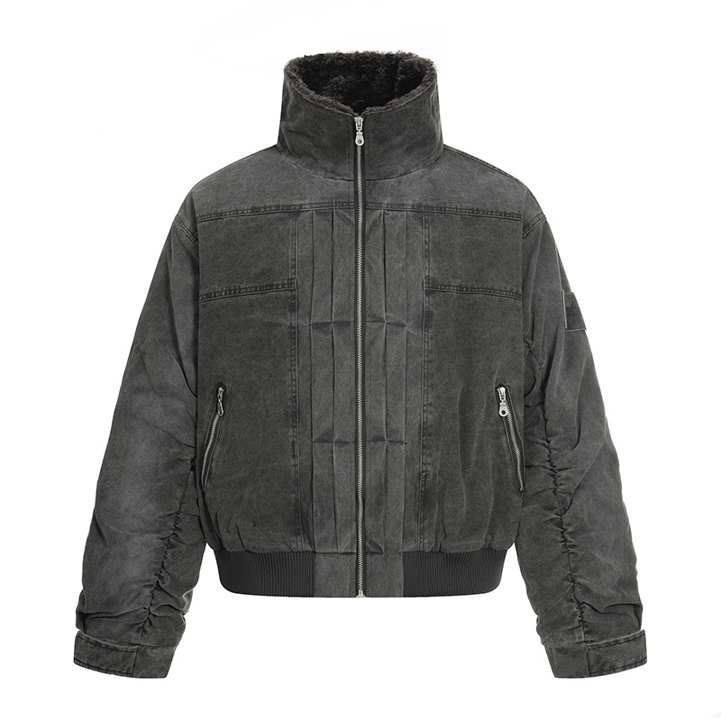 Bomber Jacket Men - Винтажные зимние парки на флисовой подкладке,