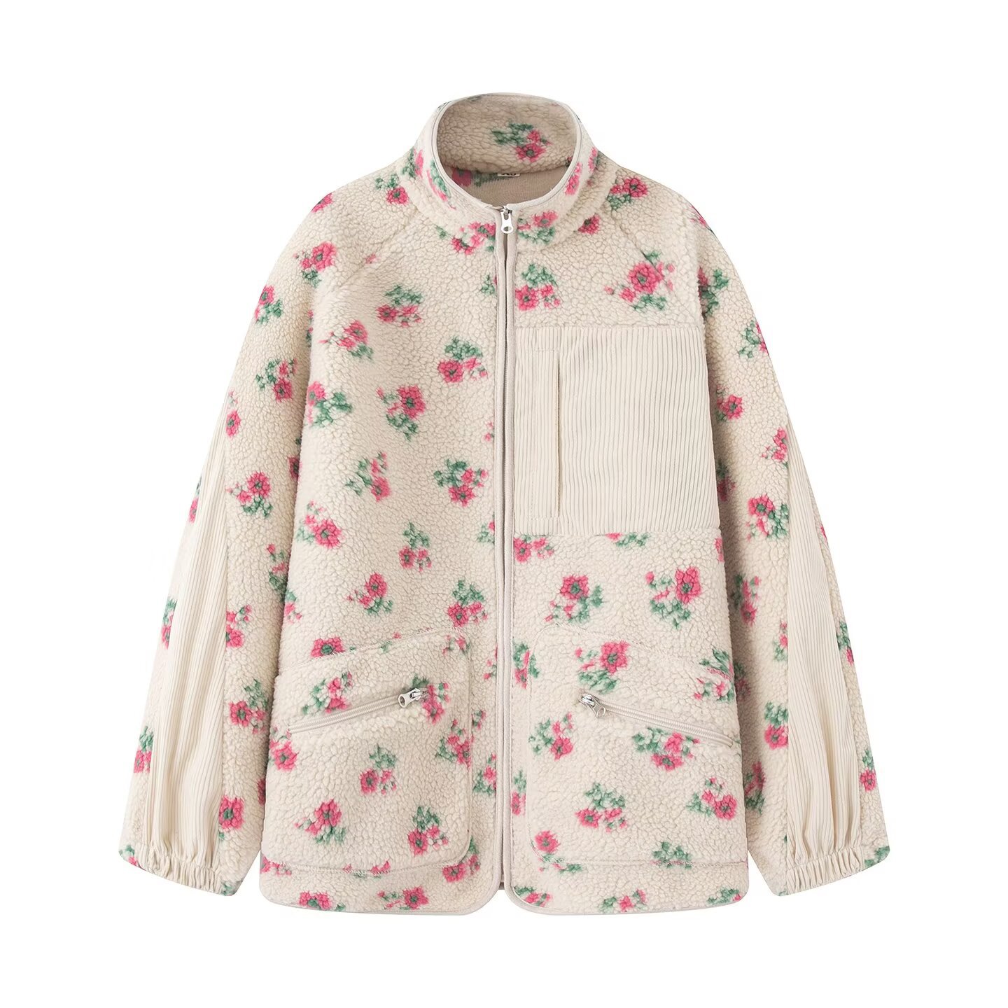 Модная женская куртка с цветоч – обзор и цена Sherpa Jacket Fleece