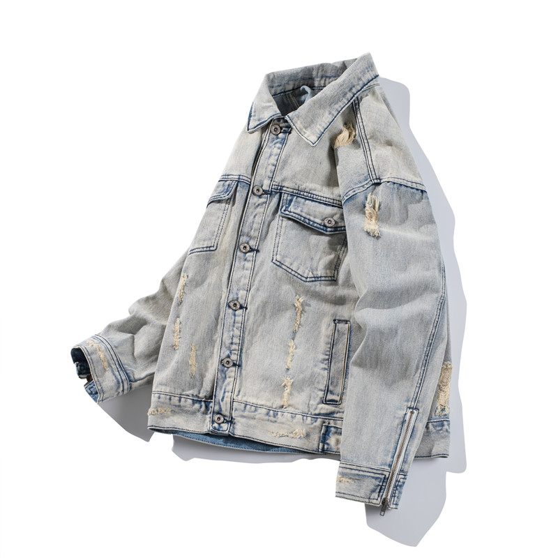Мужская рваная джинсовая куртк – обзор и цена Bomber Jacket Men