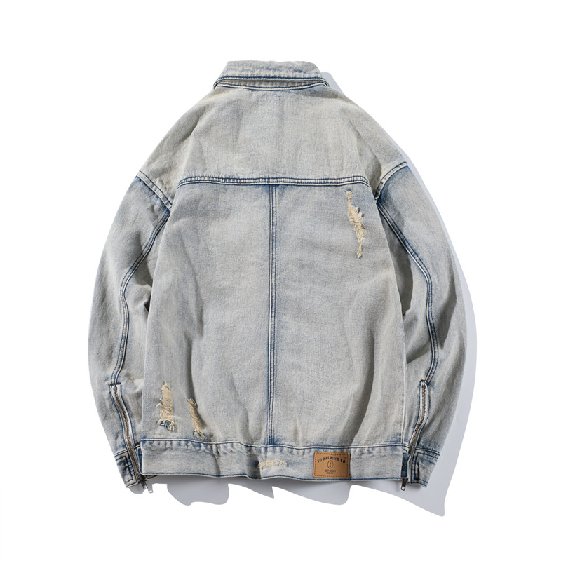 Мужская рваная джинсовая куртк – обзор и цена Bomber Jacket Men